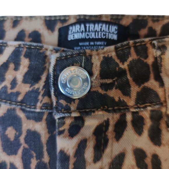 Zara Leopard Print Skinny Ankle Jeans - Picture 3 of 8